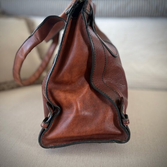 Fossil Large Zippered Vintage Leather Satchel - Picture 4 of 10